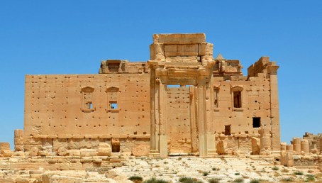 Photo taken in July 2014 shows the main sanctuary inside the Temple of Bel at the ancient Syrian site of Palmyra, a World Heritage Site. It has been reported that the Islamic State militant group has destroyed part of the temple. (Kyodo) ==Kyodo (Newscom TagID: kyodowc141672.jpg) [Photo via Newscom]